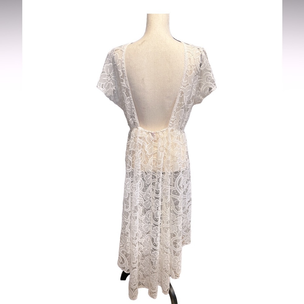 Victorias Secret Bridal Sleep Nightgown/ Beach Cover Up White Size M/L - Picture 4 of 8